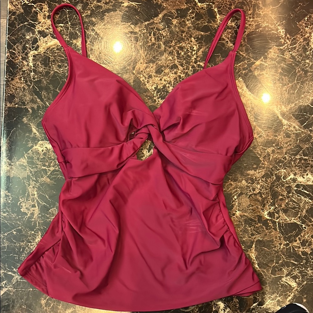 NWT bundle Cupshe Tankini Top size M with size L reversible bottoms - Picture 3 of 9